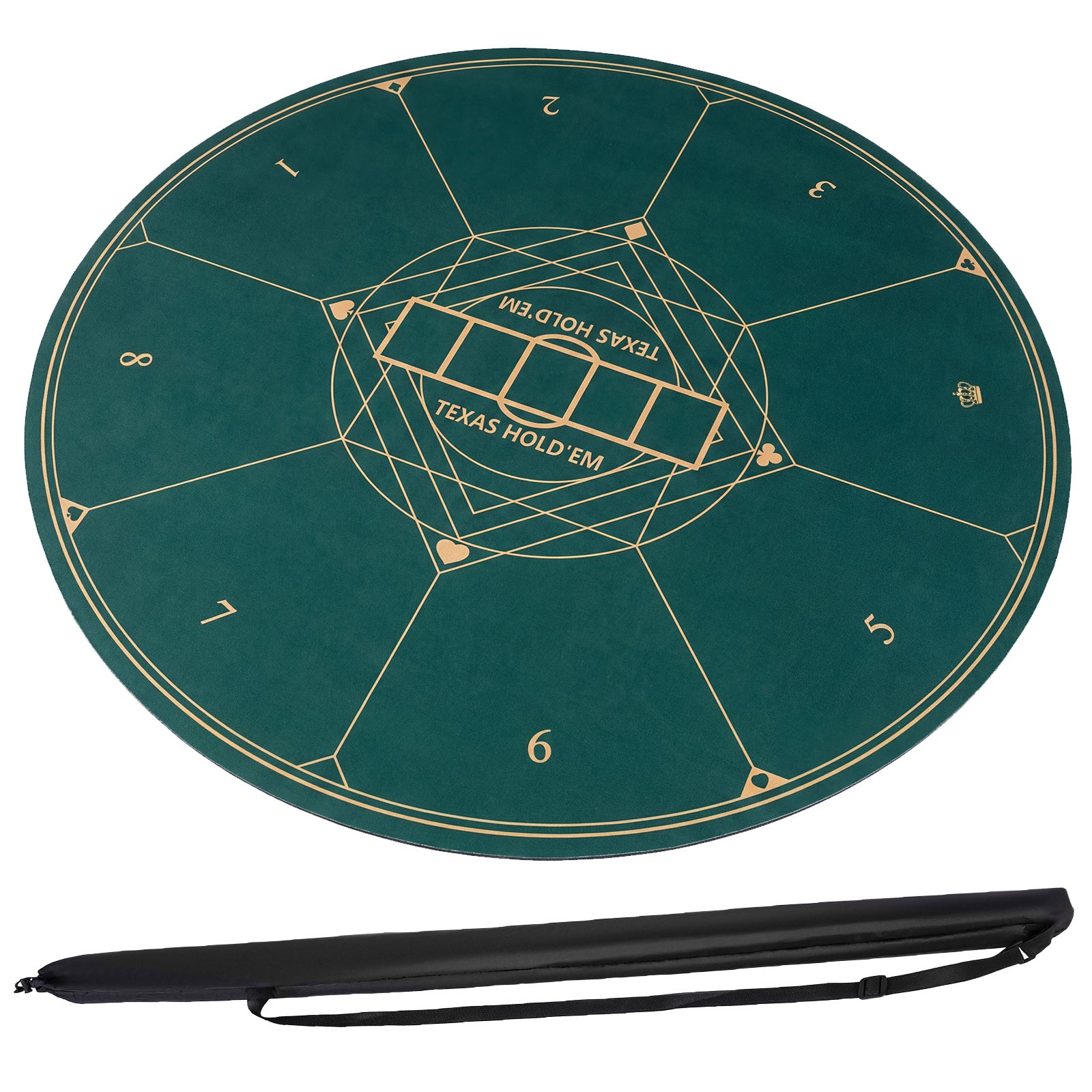 Round Poker Mat, 55 Inch, Portable Foldable Anti-Slip, Green Game Room at Gallery Canada