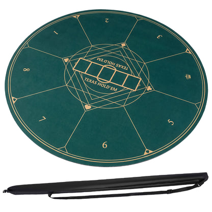 Round Poker Mat, 55 Inch, Portable Foldable Anti-Slip, Green Game Room at Gallery Canada