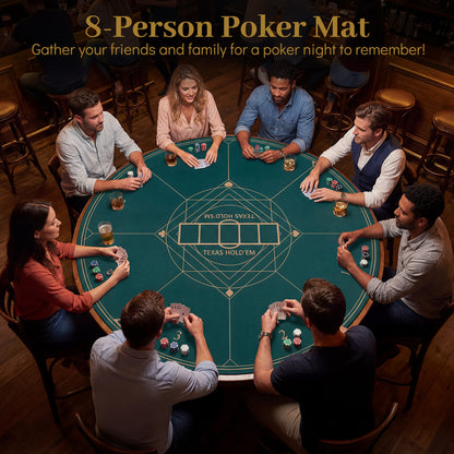 Round Poker Mat, 55 Inch, Portable Foldable Anti-Slip, Green Game Room at Gallery Canada
