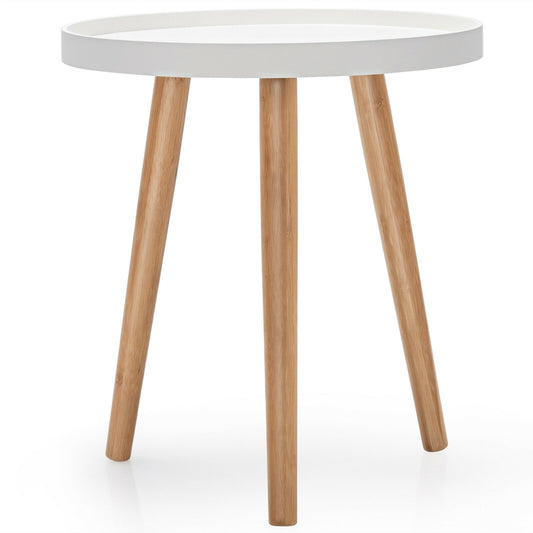 Round Side Sofa Coffee Table, White Coffee Tables White at Gallery Canada