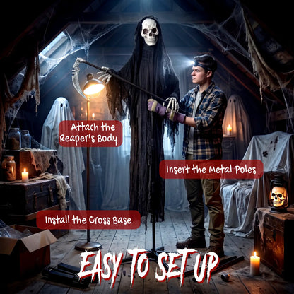 6FT Animated Grim Reaper Halloween Decorations, Sound, LED Eyes Halloween Decorations at Gallery Canada