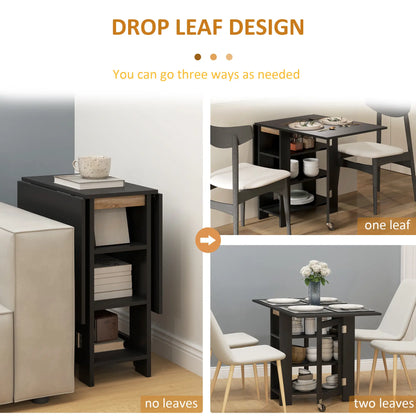 Folding Dining Table With Storage, Drop Leaf Kitchen Table, Black Bar Tables & Dining Tables at Gallery Canada