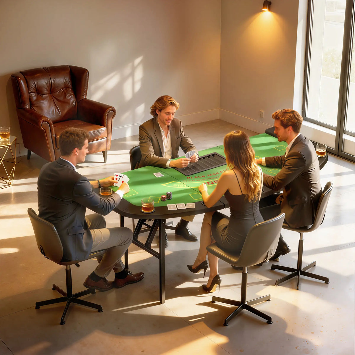 Poker Table Foldable, 72" 8 Player Casino Blackjack Texas Holdem, Green Game Tables at Gallery Canada