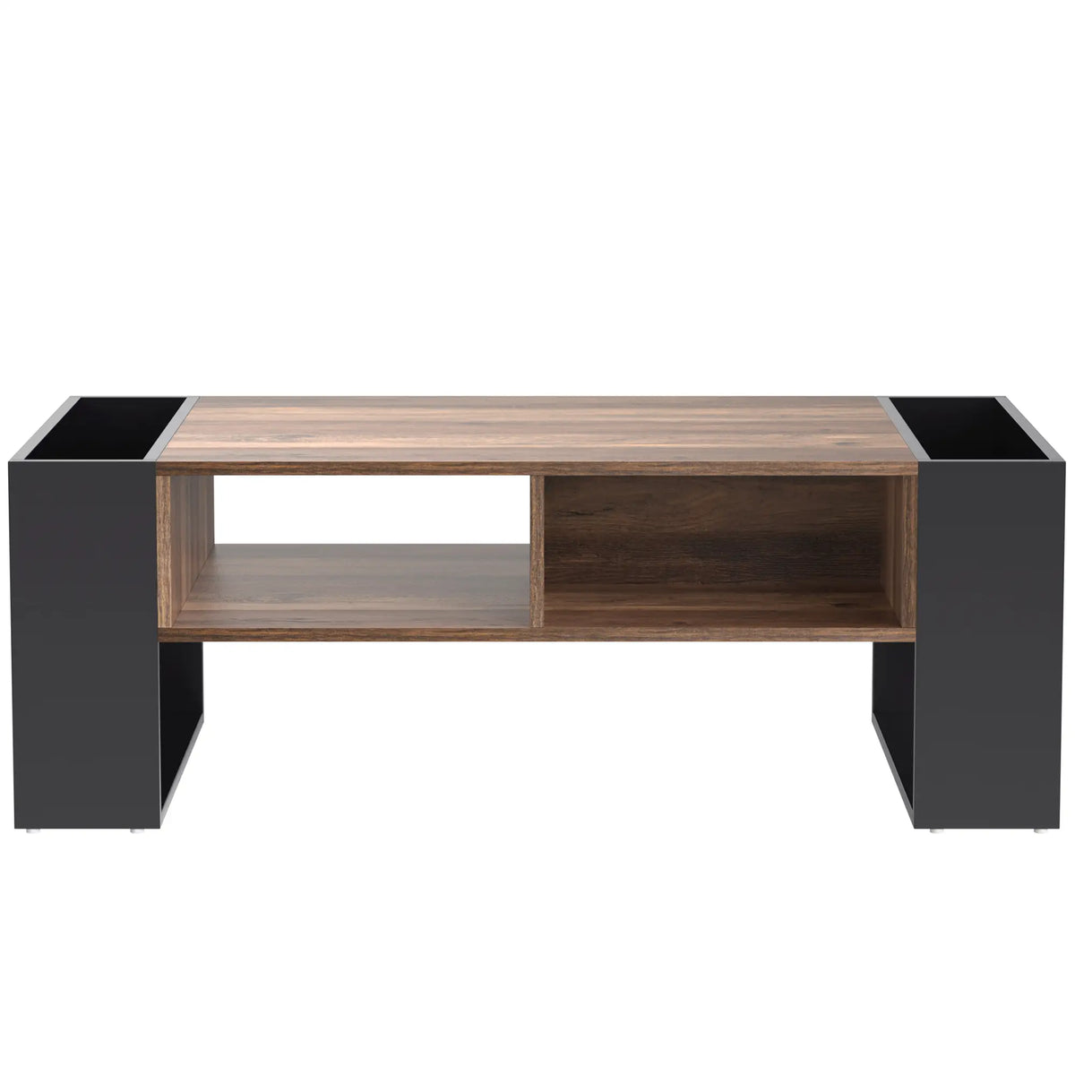 Grain Coffee Table, Double Storage, 43.5" L x 23.5" W x 15.5" H, Grey+Wood Coffee Tables at Gallery Canada