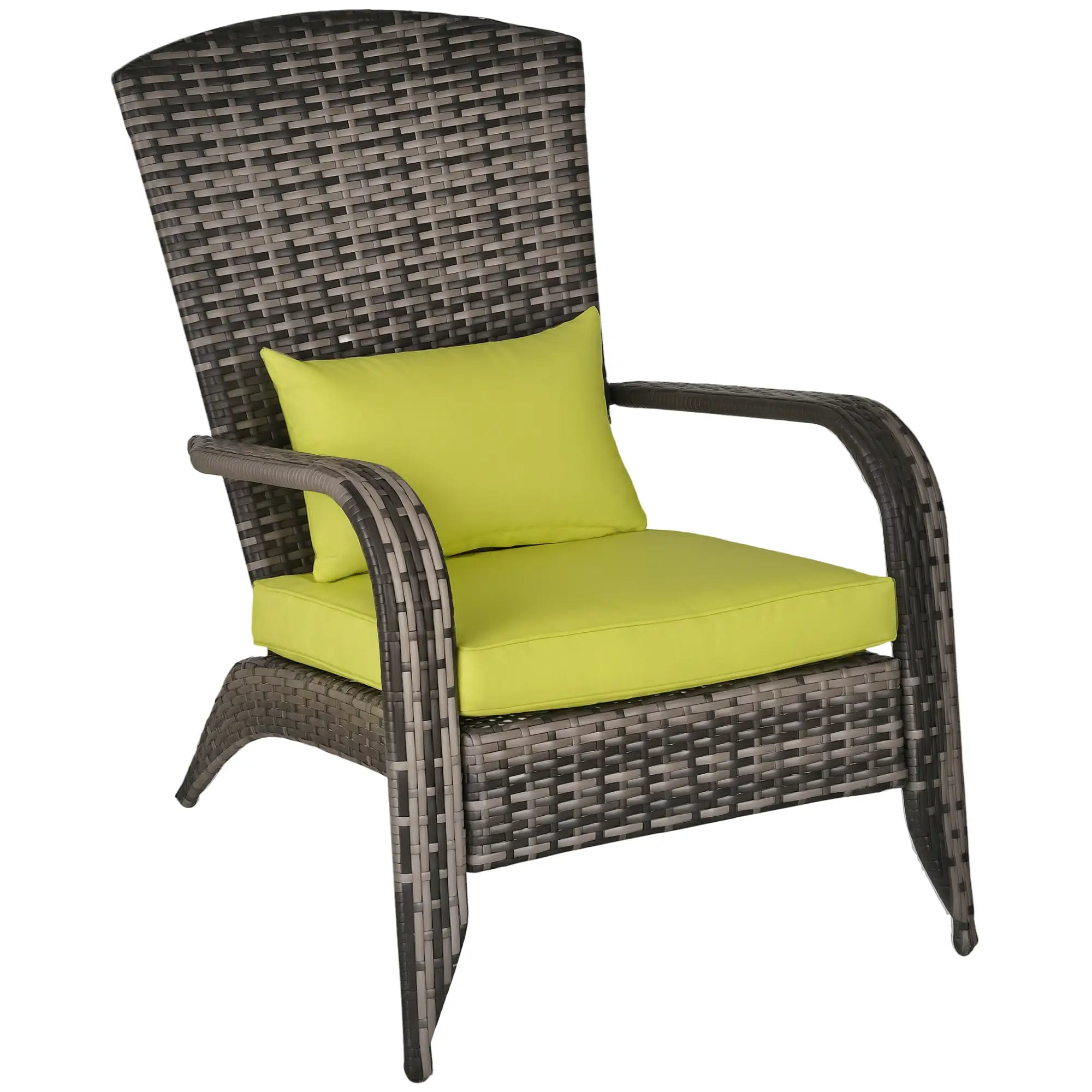 Wicker Adirondack Chair With Cushions, PE Rattan Fire Pit Chair, Green Patio Chairs Green at Gallery Canada
