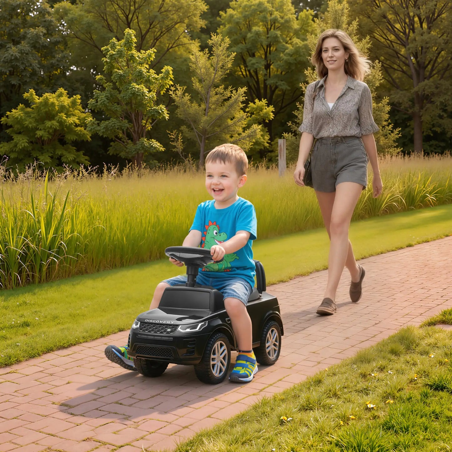 Land Rover Ride On Push Car, Anti-Tip, Black Push Cars for Toddlers at Gallery Canada