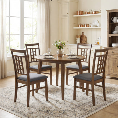 Rubber Wood Dining Chairs, Set of 2, Lattice Back, Brown Dining Chairs at Gallery Canada