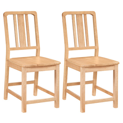 Rubber Wood Dining Chairs, Set of 2, Hollowed Backrest, Natural Dining Chairs Natural at Gallery Canada