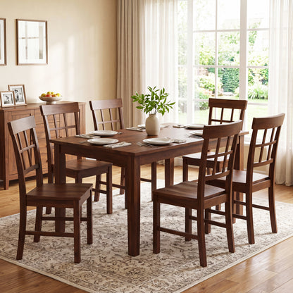 Rubber Wood Dining Chairs Set of 4, Dark Brown Dining Chairs at Gallery Canada