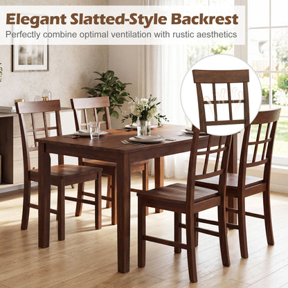 Rubber Wood Dining Chairs Set of 4, Dark Brown Dining Chairs at Gallery Canada