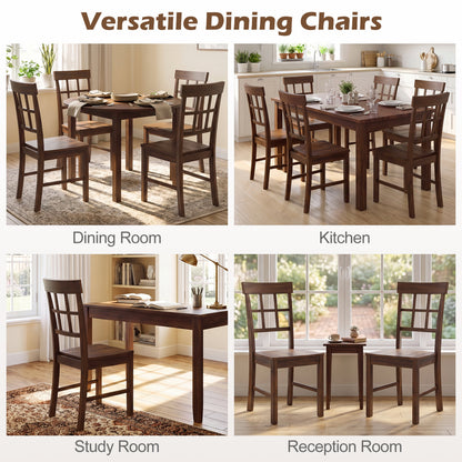 Rubber Wood Dining Chairs Set of 4, Dark Brown Dining Chairs at Gallery Canada