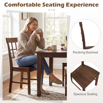 Rubber Wood Dining Chairs Set of 4, Dark Brown Dining Chairs at Gallery Canada
