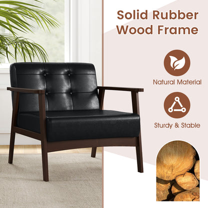 Rubber Wood Frame Accent Chair, With Armrest, Black Accent Chairs at Gallery Canada