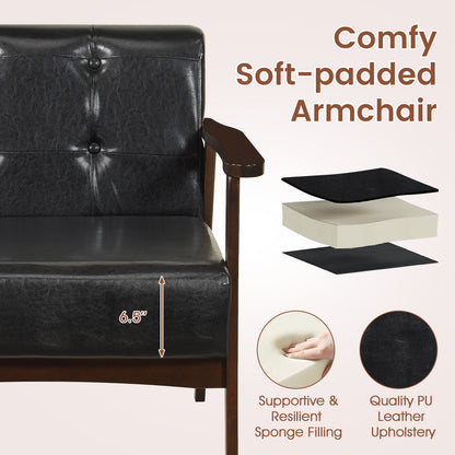 Rubber Wood Frame Accent Chair, With Armrest, Black Accent Chairs at Gallery Canada