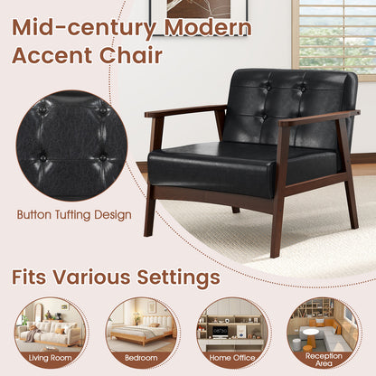 Rubber Wood Frame Accent Chair, With Armrest, Black Accent Chairs at Gallery Canada