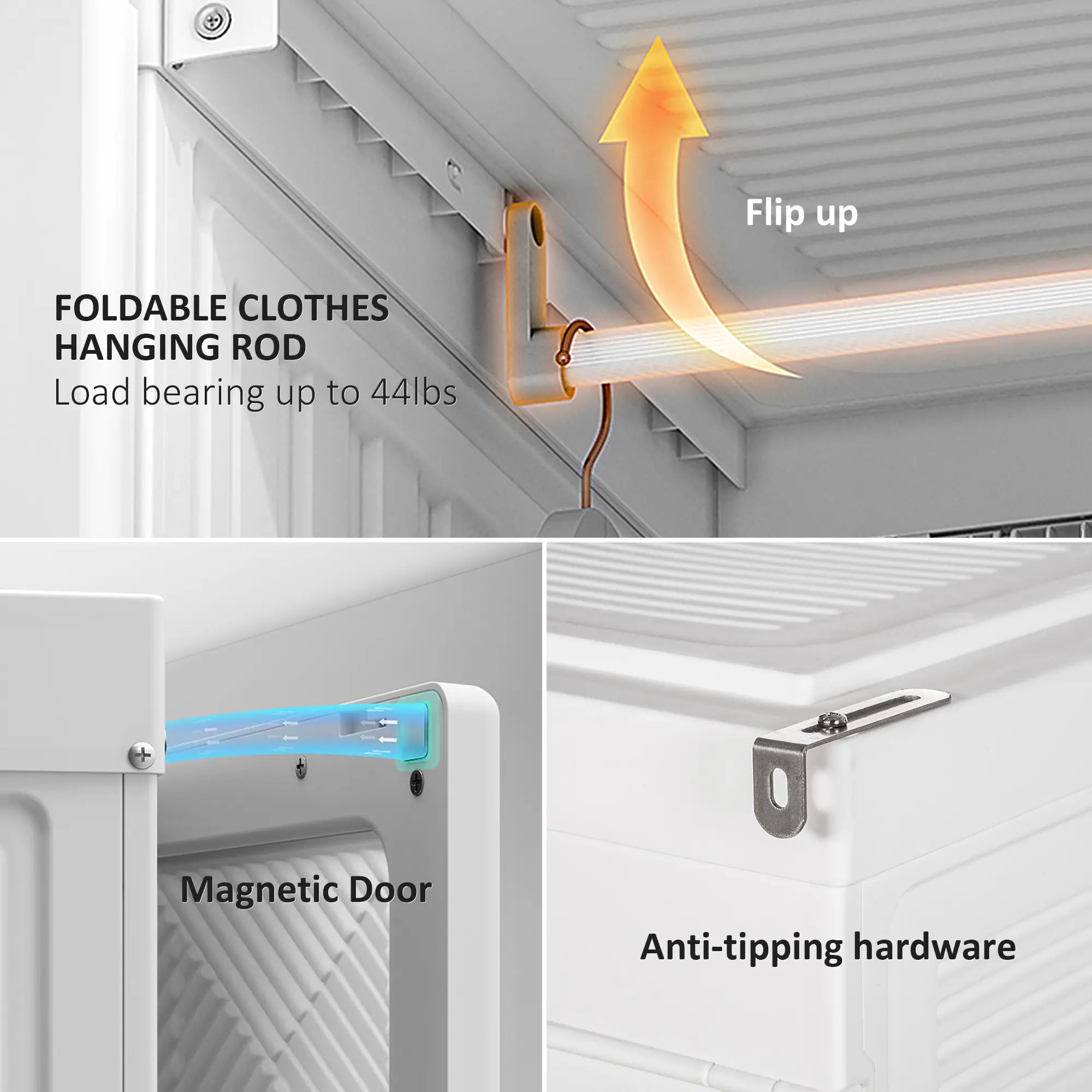Portable Wardrobe Closet, Folding Clothes Storage Organizer, White Clothing Storage at Gallery Canada
