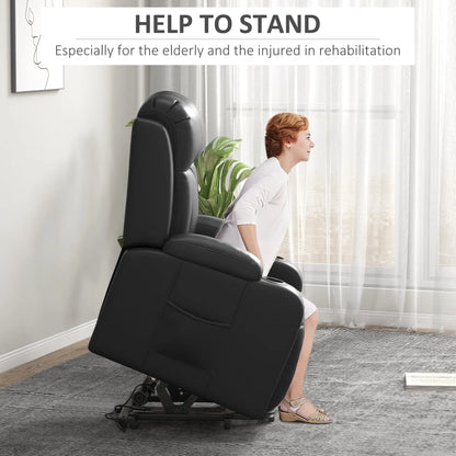 Electric Lift Chair, Power Recliner with Footrest, Remote, Cup Holders, Grey Electric Power Lift Chairs at Gallery Canada