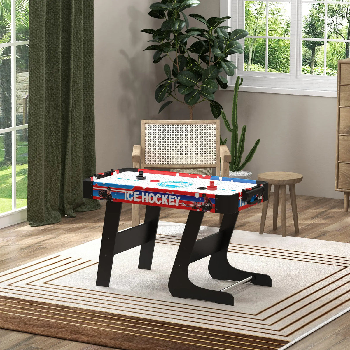 40 Folding Air Hockey Table, 2 Pucks, 2 Pushers, Scoreboard, White Game Tables at Gallery Canada