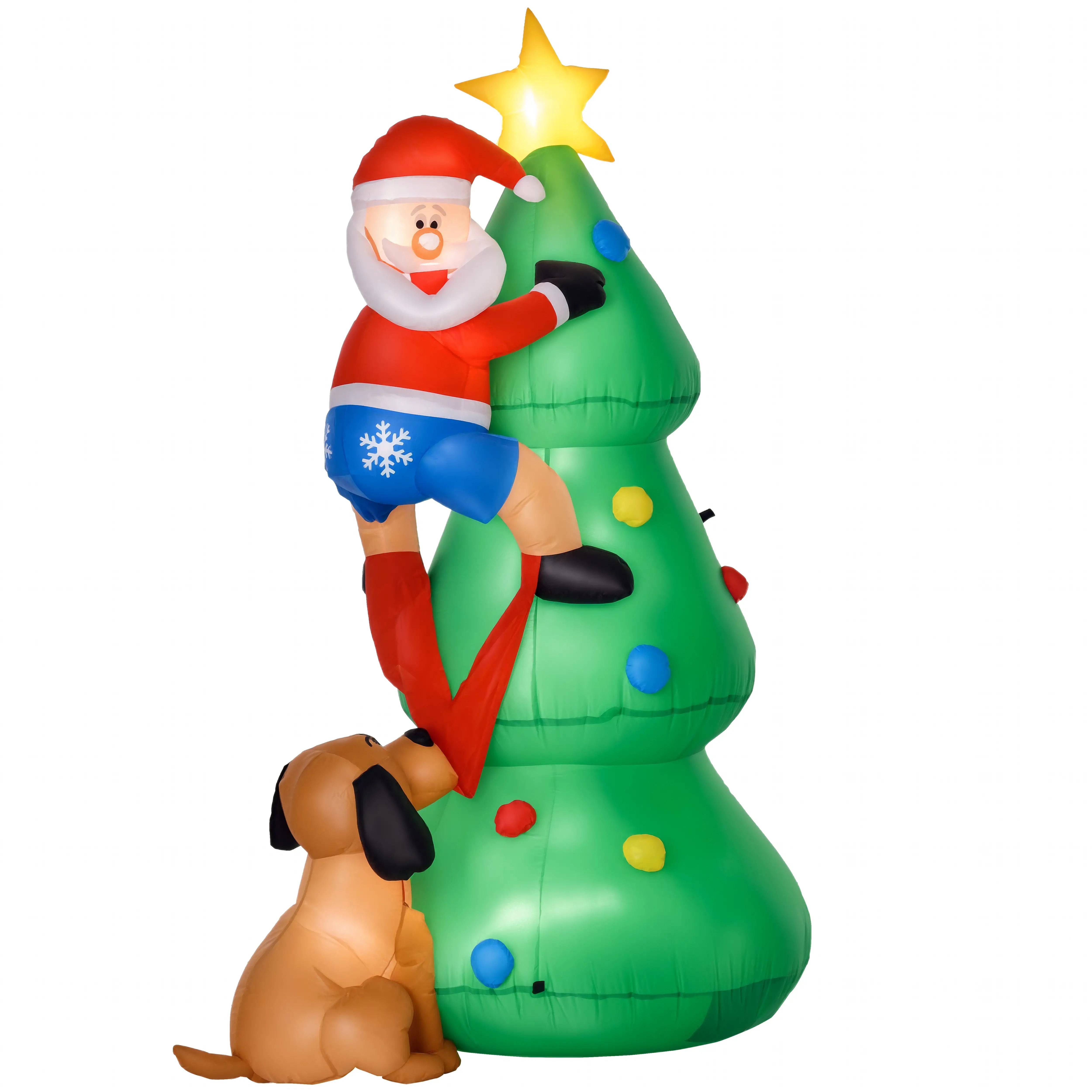 5.9ft Inflatable Christmas Tree, LED Lights, Indoor Outdoor Decor Christmas Inflatables Green at Gallery Canada