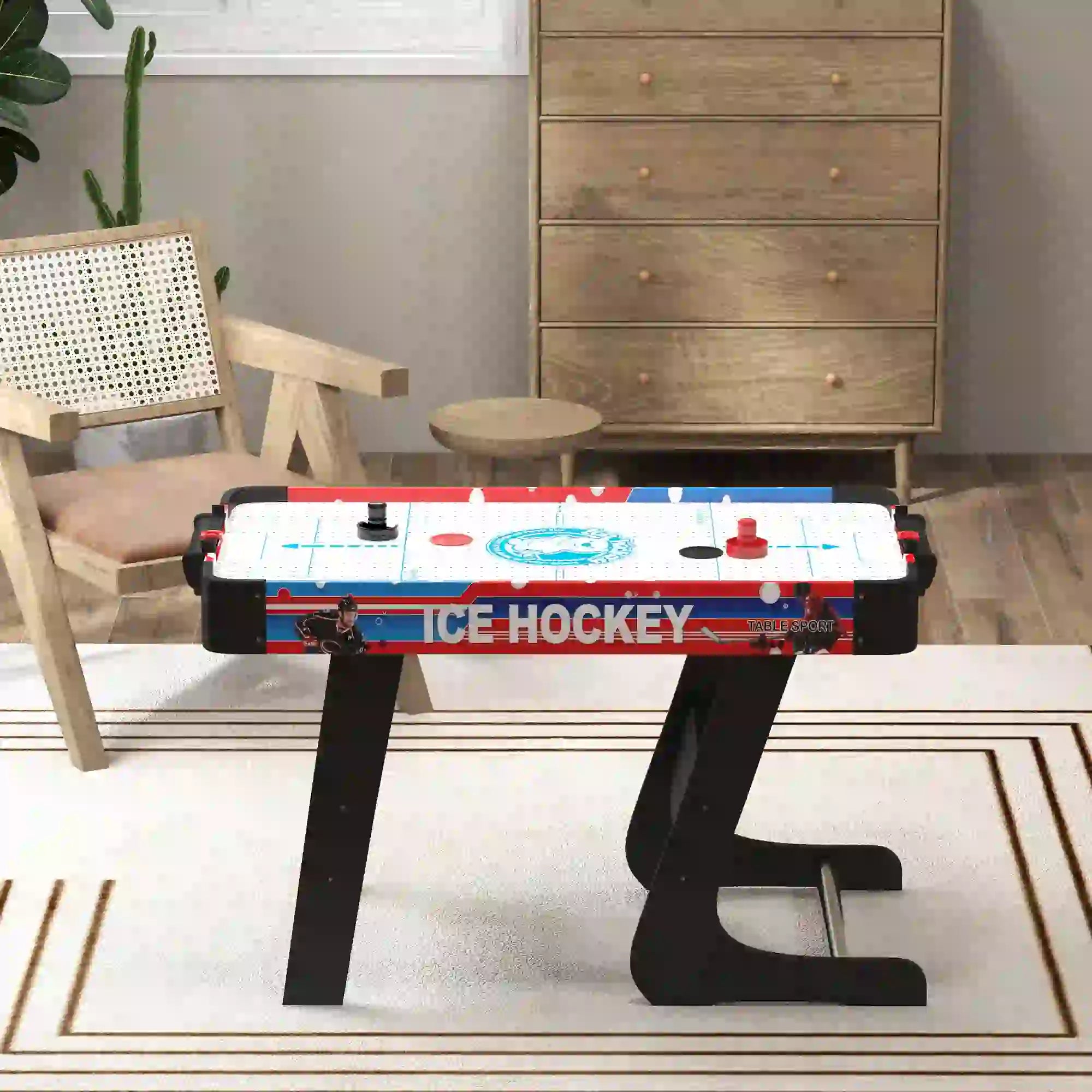 40 Folding Air Hockey Table, 2 Pucks, 2 Pushers, Scoreboard, White Game Tables at Gallery Canada