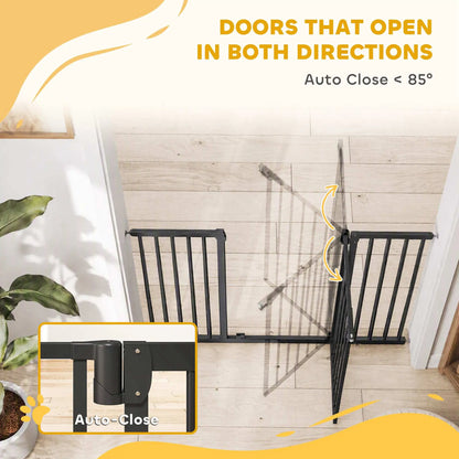Baby Pet Gate 3 Extensions, Auto-Close, 36"H, Black Pet Gates at Gallery Canada