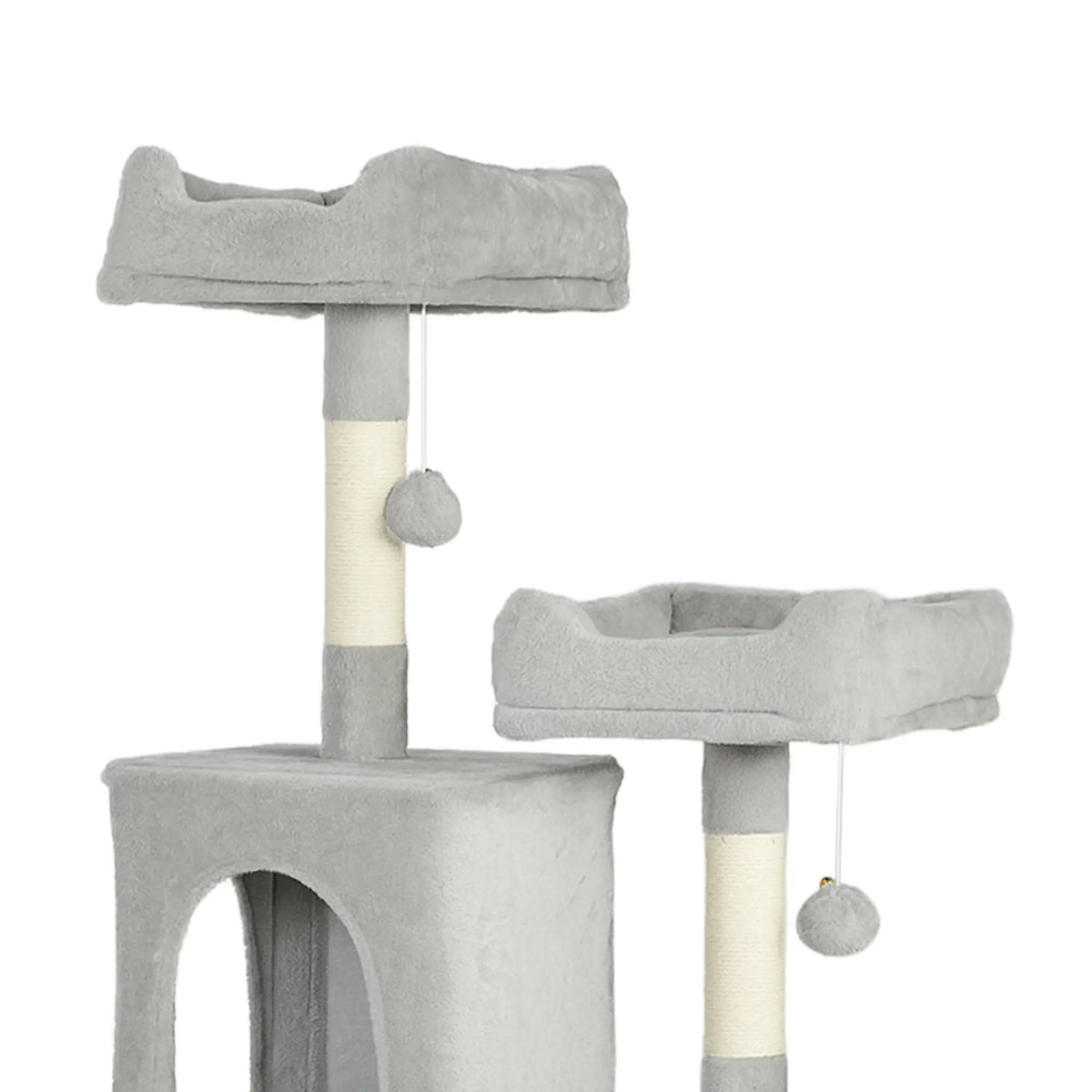 Cat Tree, 70 Inch Multi-Level Tower with Condos, Beds, Hammock, Light Grey Cat Towers at Gallery Canada