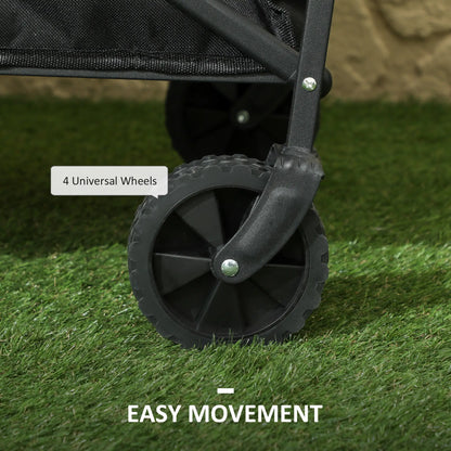 Collapsible Folding Garden Cart, Heavy Duty, Universal Wheels, Adjustable Handle, Black Folding Garden Carts at Gallery Canada