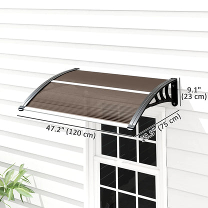Window Awning Door Canopy, 30" X 50", Brown Door Awnings at Gallery Canada