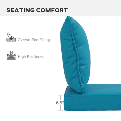 4-Piece Seat Cushion Pillows, Patio Chair Cushions Set, Turquoise Patio Chair Cushions at Gallery Canada