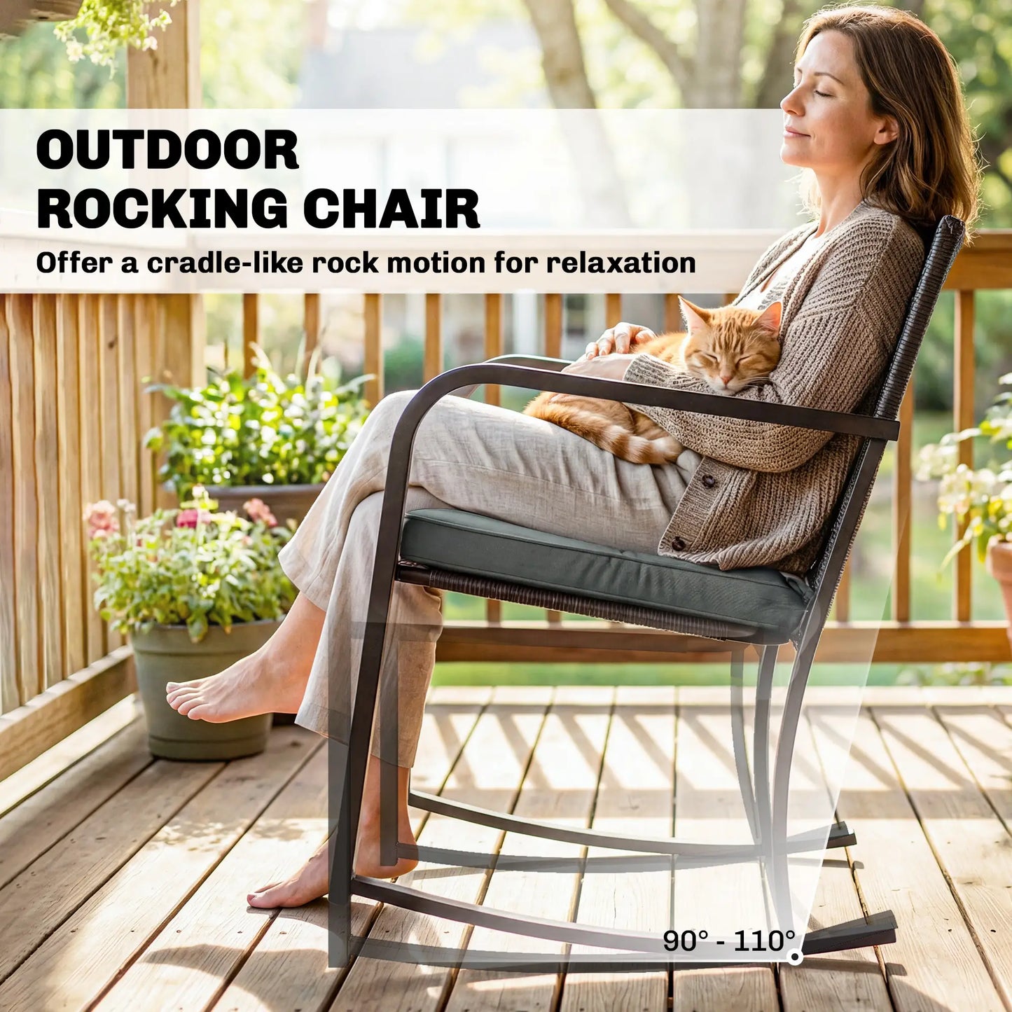 3-Piece Rocking Bistro Set, Outdoor Patio Furniture, Grey Bistro Sets at Gallery Canada