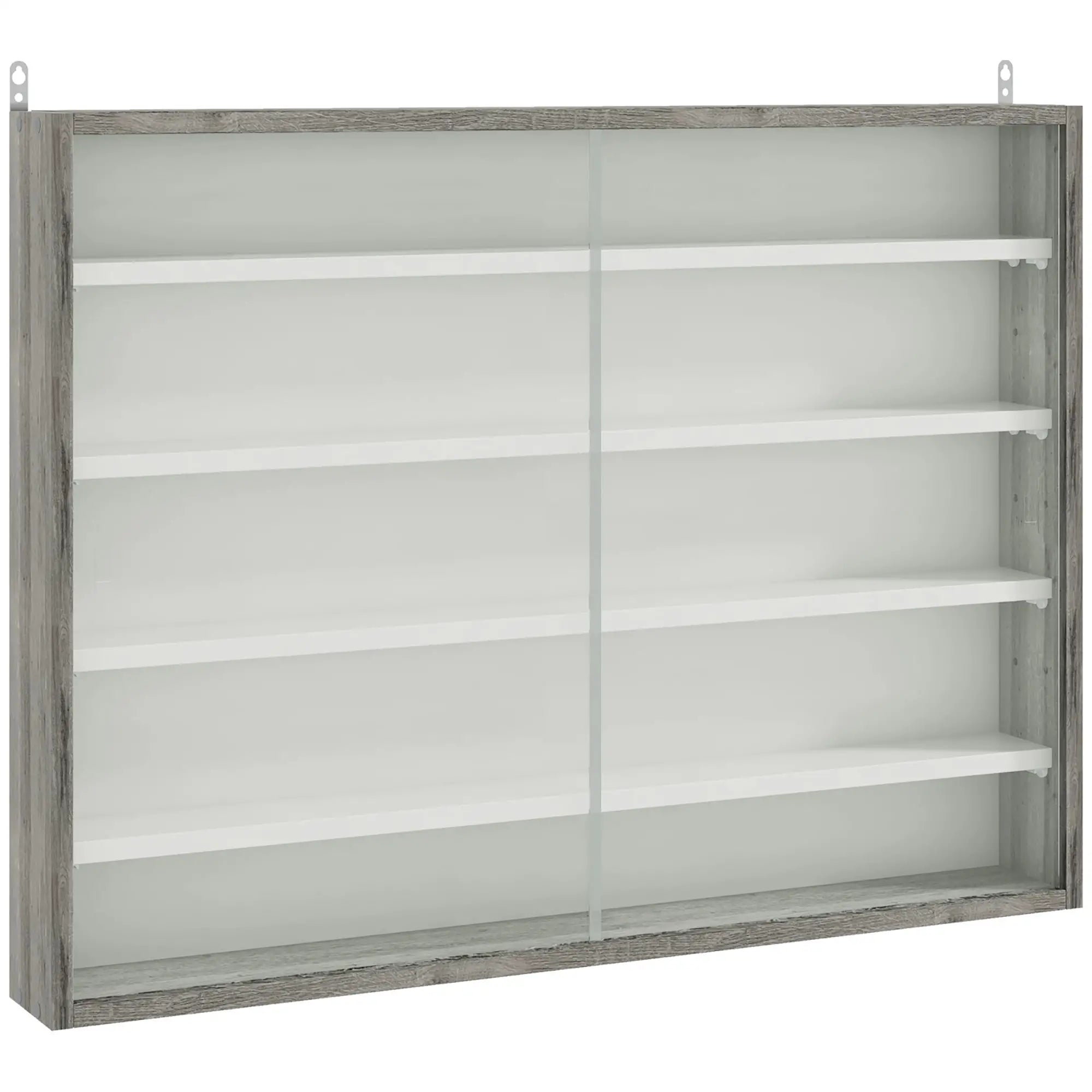 5-Tier Display Cabinet, Glass Curio Cabinet, White Display Bookshelves at Gallery Canada
