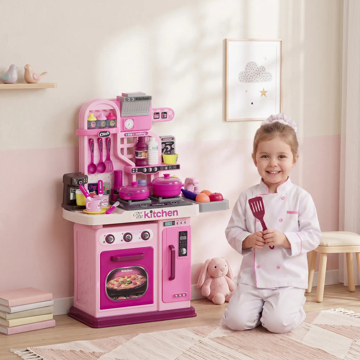 Kids Play Kitchen With 33 Accessories, Lights & Sounds, 3-6 Years Play Kitchen at Gallery Canada