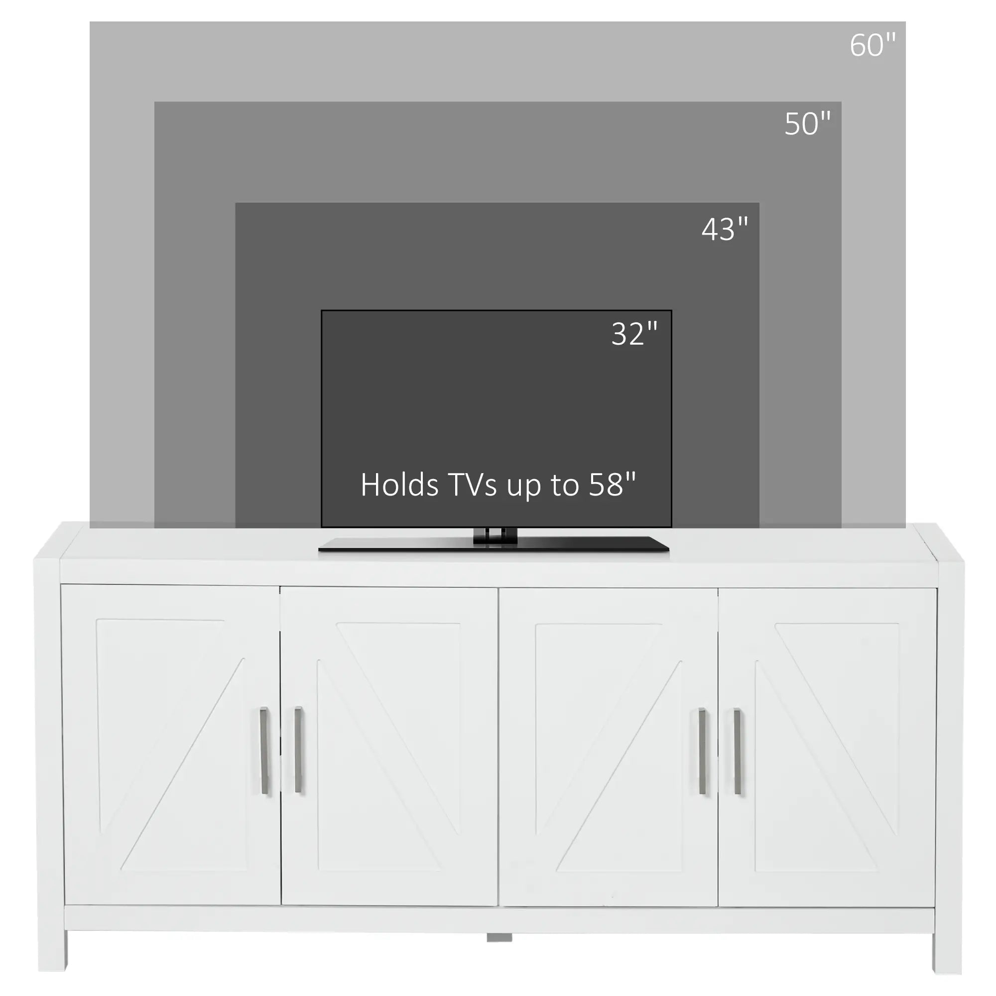 Barn Door Sideboard Cabinet, TV Stand for 65