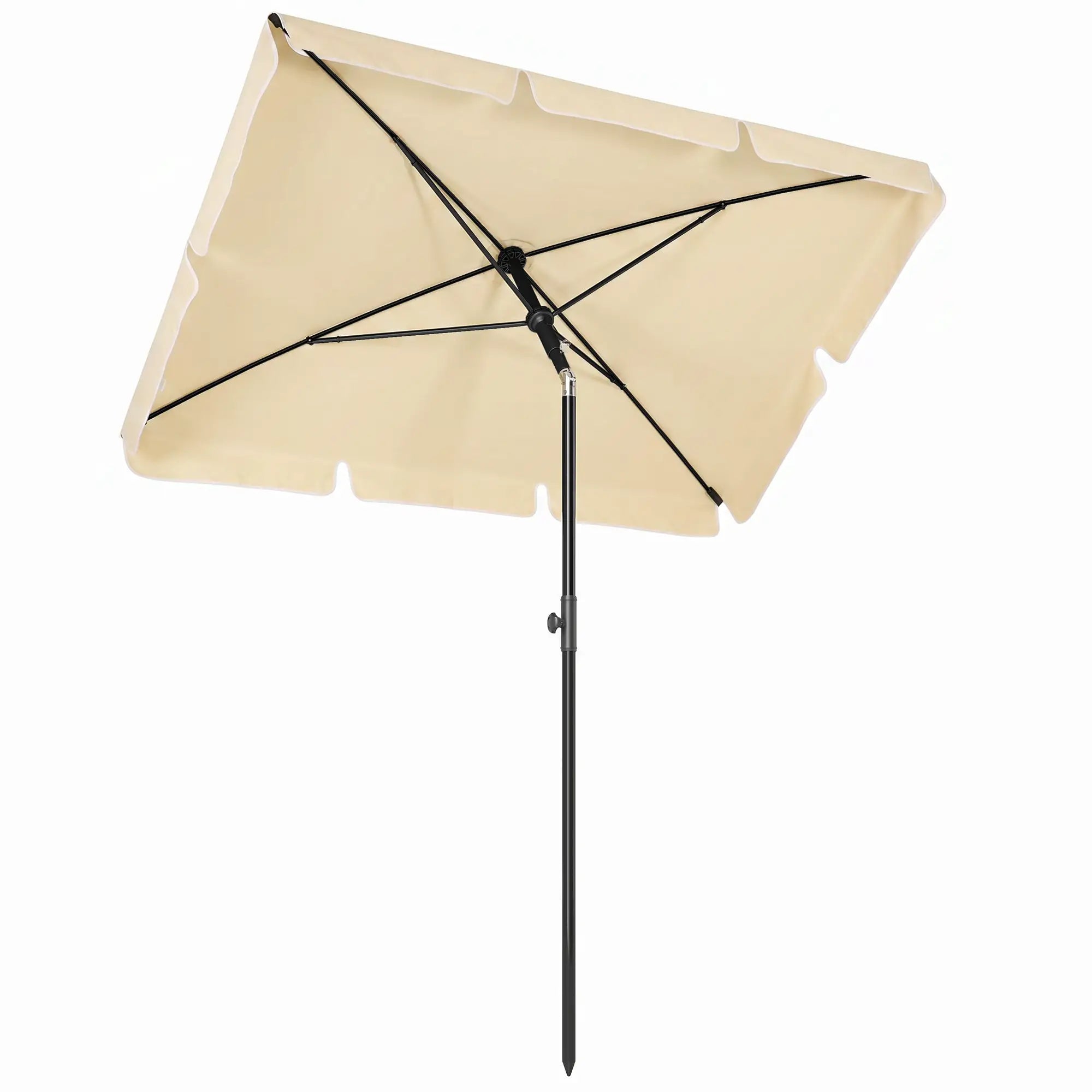 6.5x4ft Rectangle Patio Umbrella, Aluminum, Tilt Adjustable, Beige Sun Umbrellas at Gallery Canada