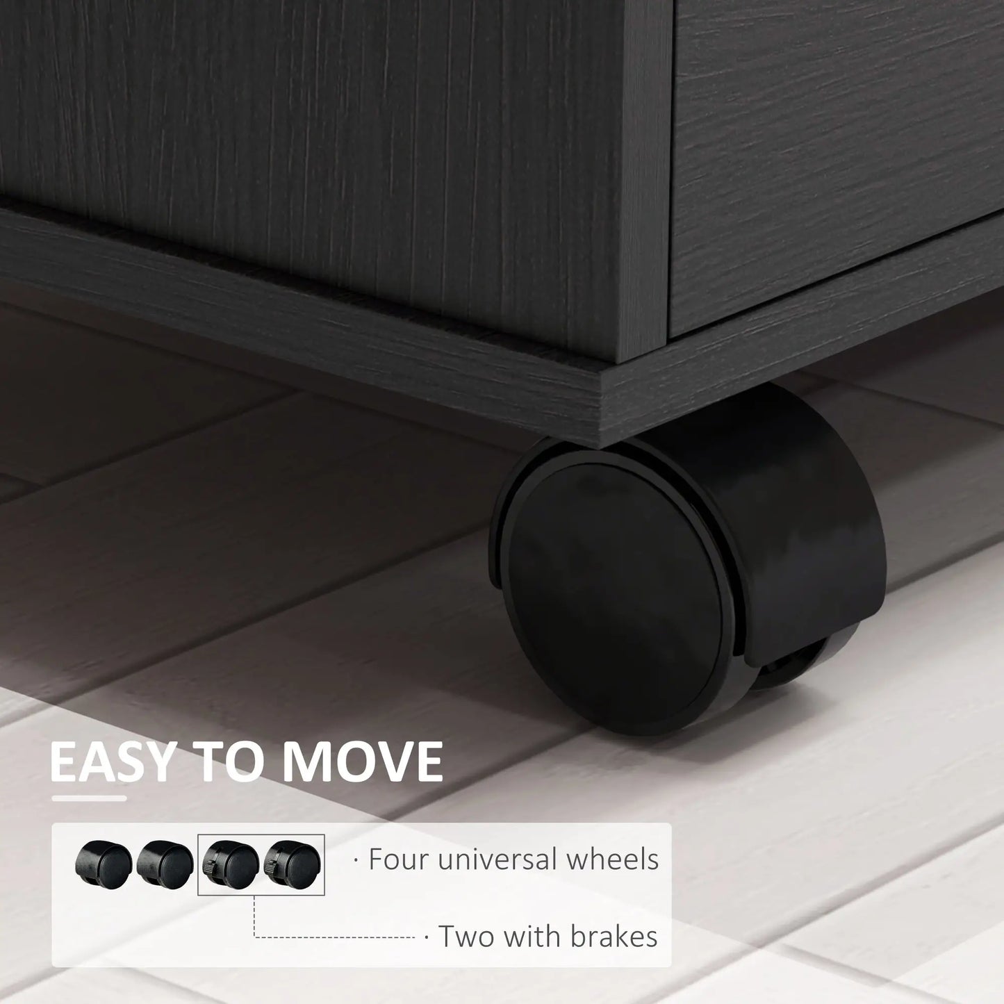 Modern Lateral Filing Cabinet, 3 Drawer, Letter and A4 Size, Black Office Cabinets & Cupboards at Gallery Canada