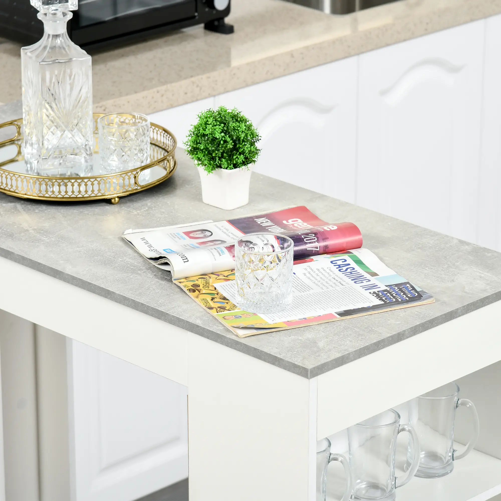 Bar Table, High Top Pub Table with 4 Shelves, Modern, Grey Bar Tables & Dining Tables at Gallery Canada