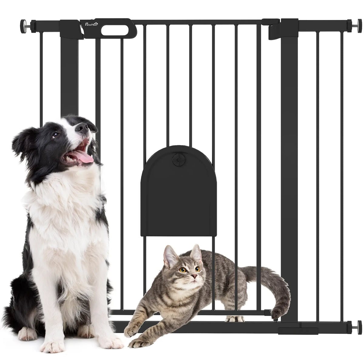 30"-41" Extra Wide Pet Gate, 35"H, Small Door, Black Houses, Kennels & Pens at Gallery Canada