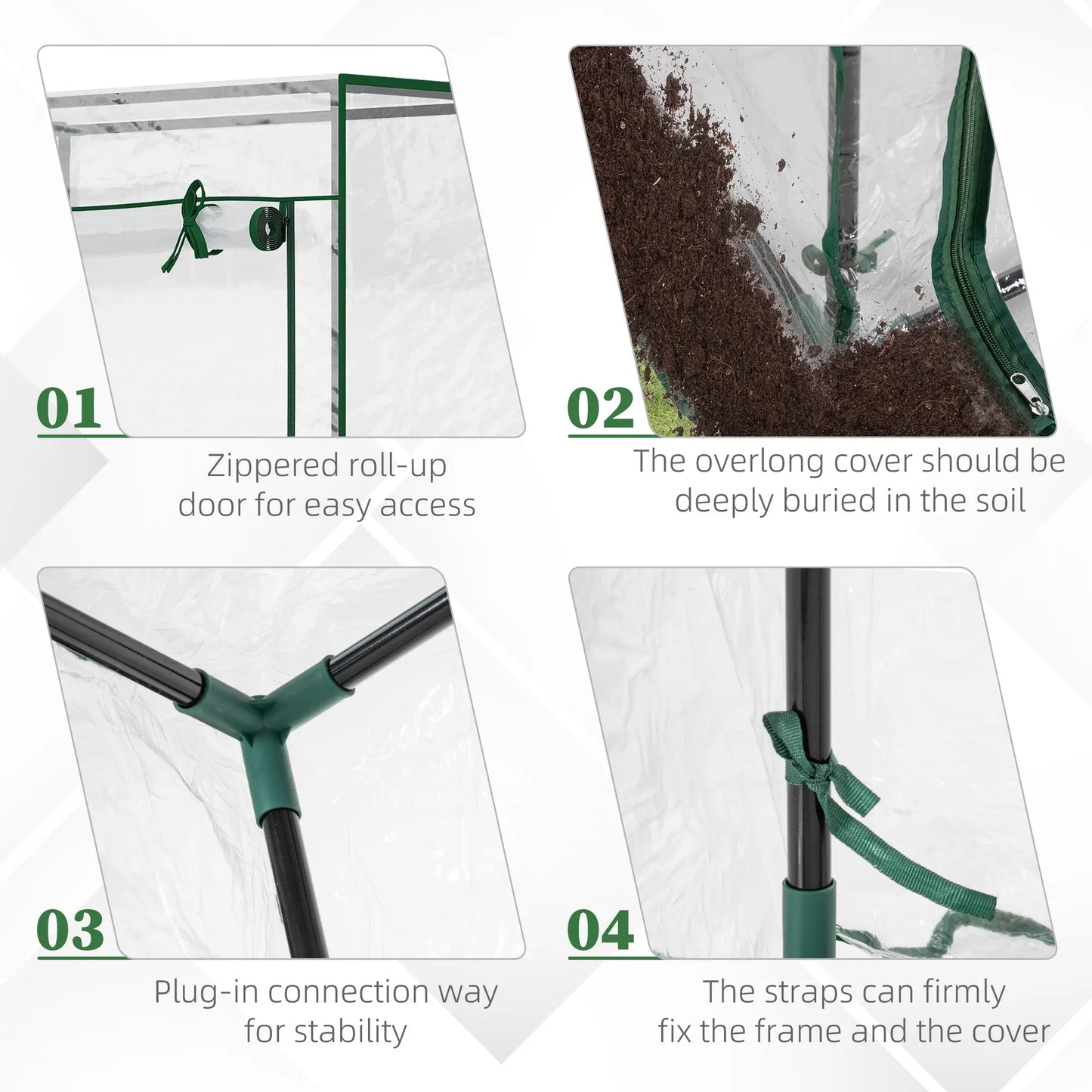 40"L x 20"W x 59"H Walk-In Greenhouse, Steel Frame, Roll-Up Door, Clear Walk In Greenhouses at Gallery Canada