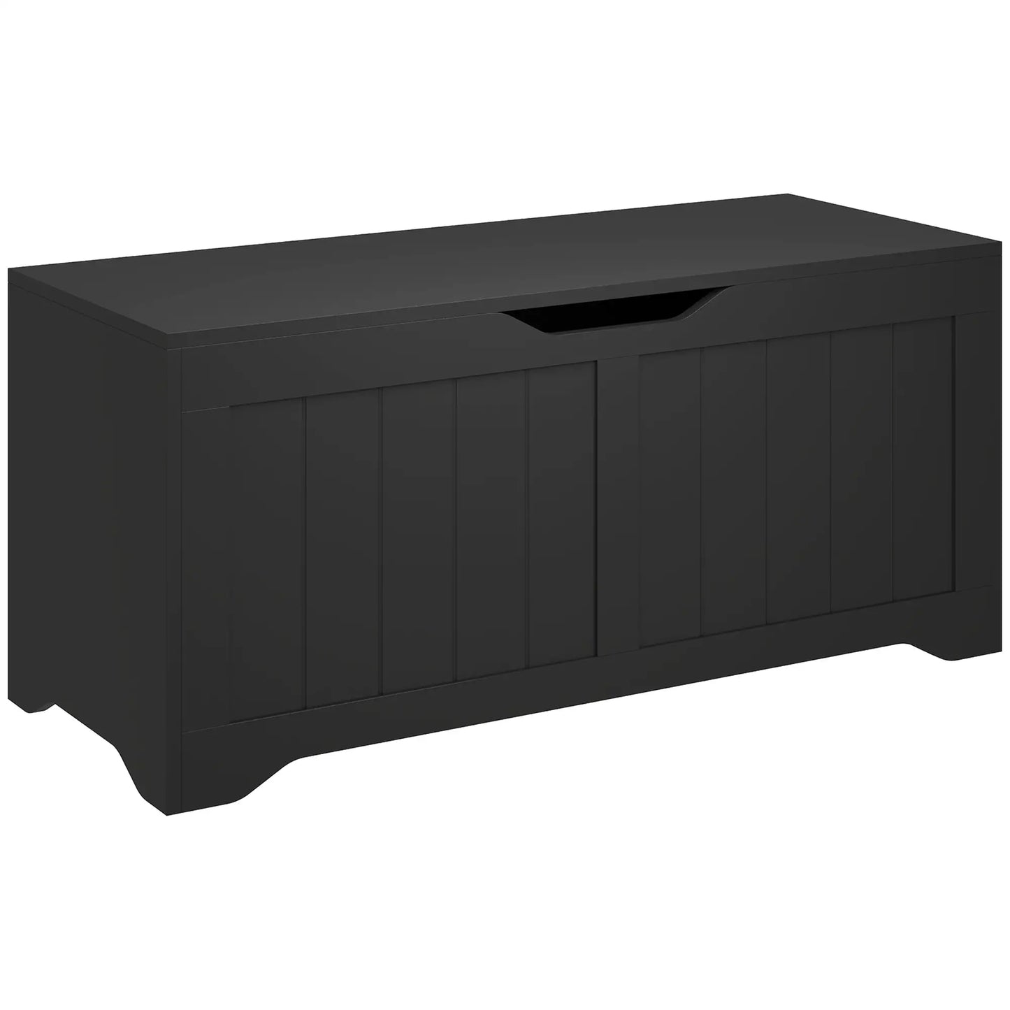 Storage Bench with Lift Top Storage Chest with Safety Hinges for Entryway, Living Room, Black Storage Cabinets Black at Gallery Canada