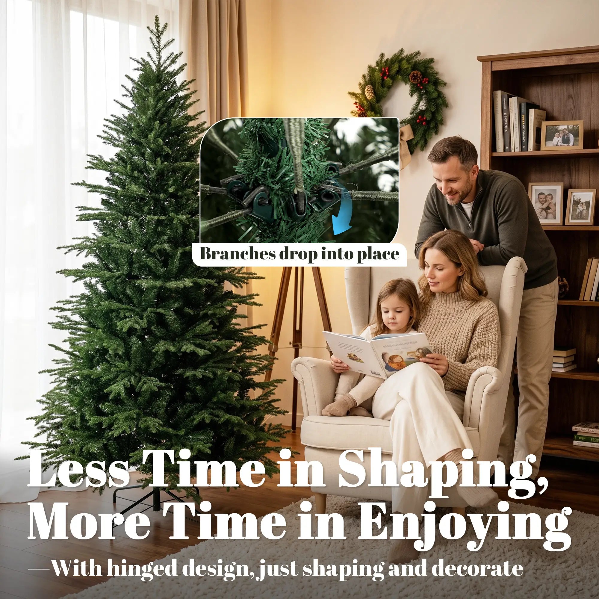 7ft Artificial Christmas Tree Full Hinged Xmas Tree, Green Artificial Christmas Trees at Gallery Canada