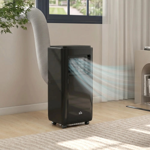 10,000 BTU Mobile Air Conditioner, 440 Sq. Ft., Dehumidifier, Fan, Black