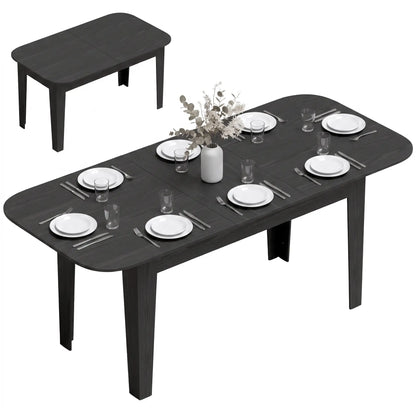 Extendable Oval Dining Table for 4-6, Farmhouse Kitchen Table, Black, Black Dining Tables at Gallery Canada