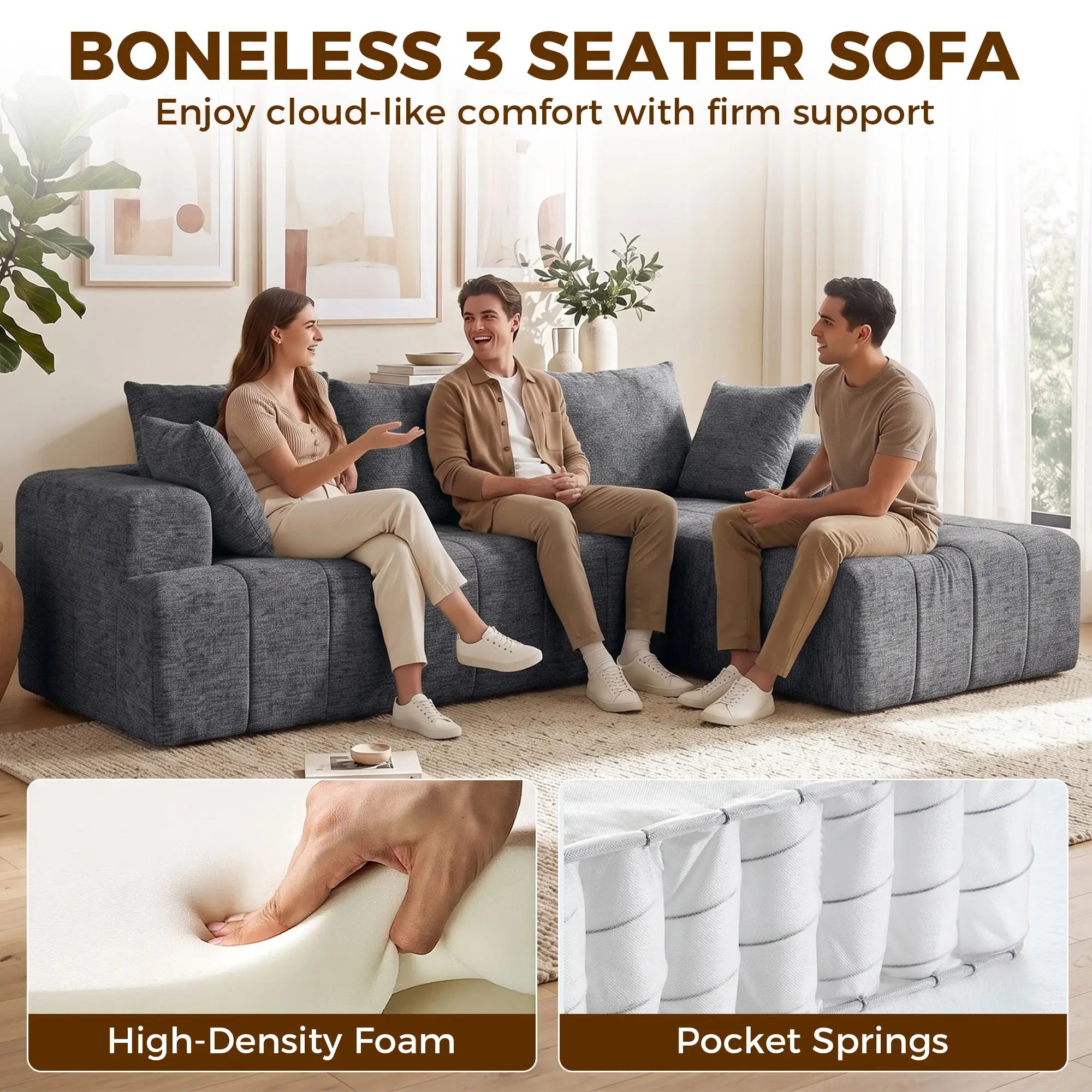 101 Modular Sectional Sofa With Chaise, Cloud Couch, Grey L Shaped Couchs at Gallery Canada