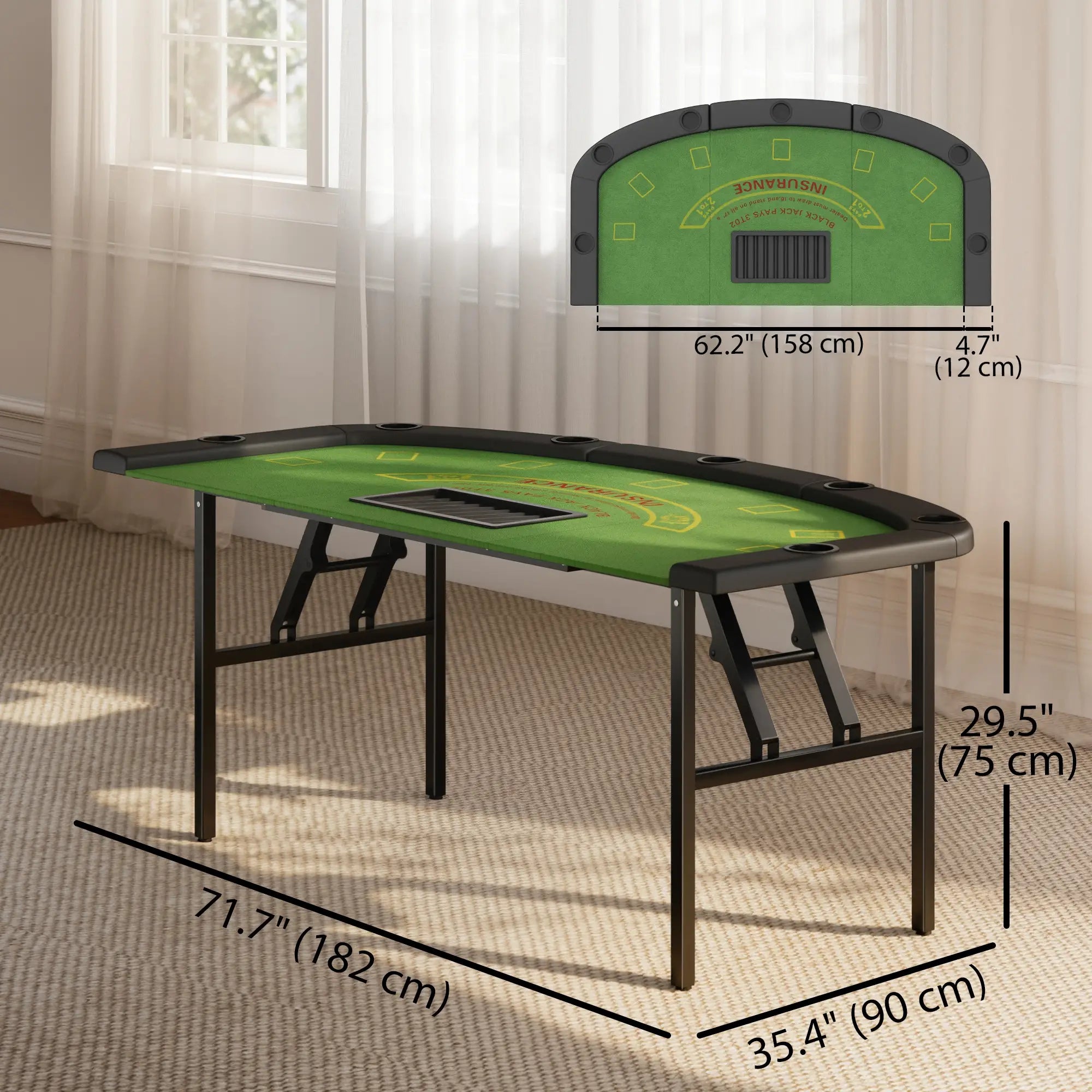 Poker Table Foldable, 72