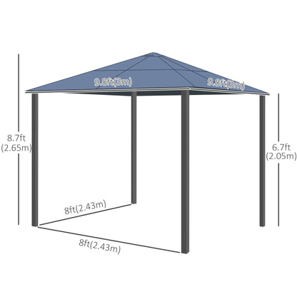 10x10ft Hardtop Gazebo, Aluminum Frame, Polycarbonate Canopy Gazebos at Gallery Canada