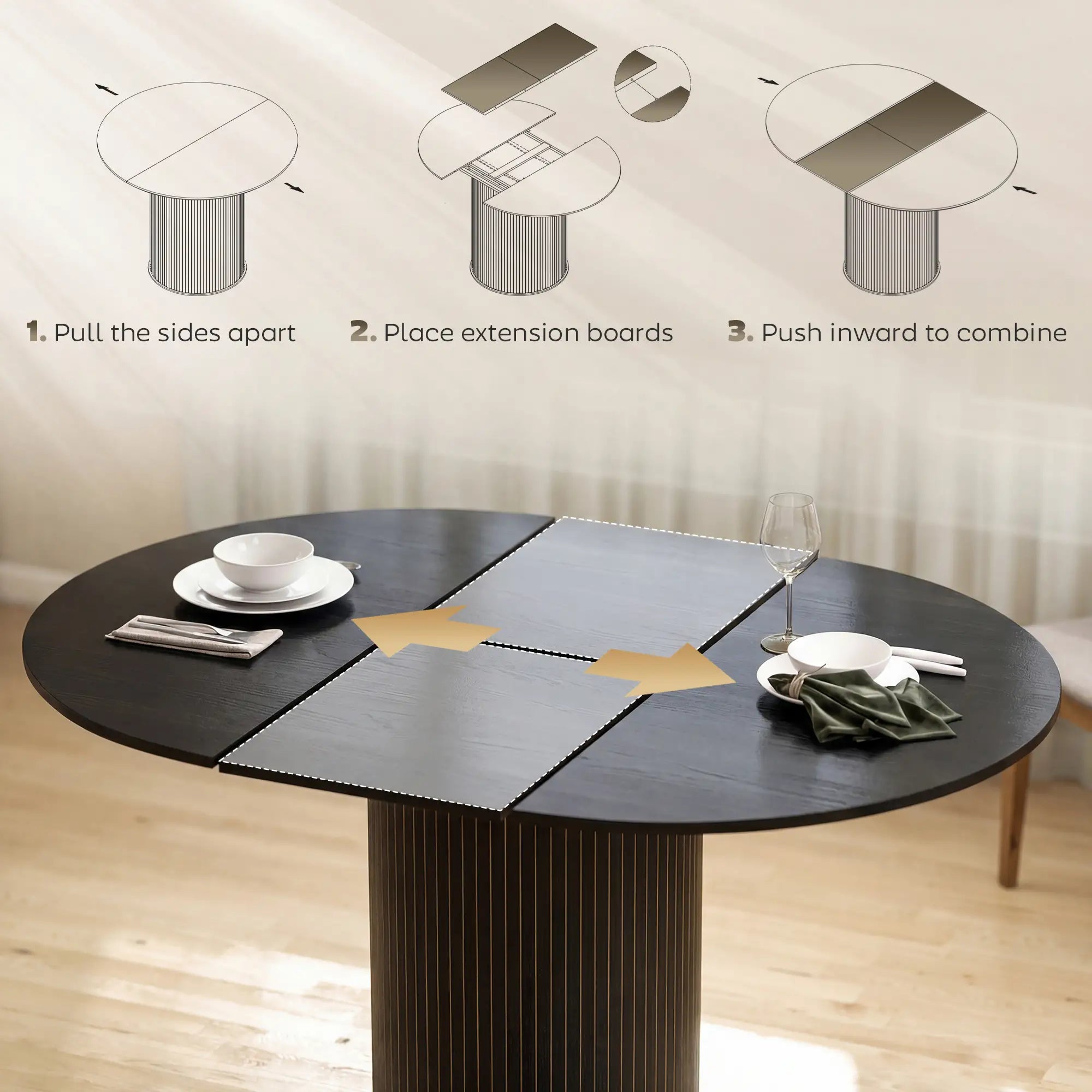 Extendable Kitchen Table, 43.5