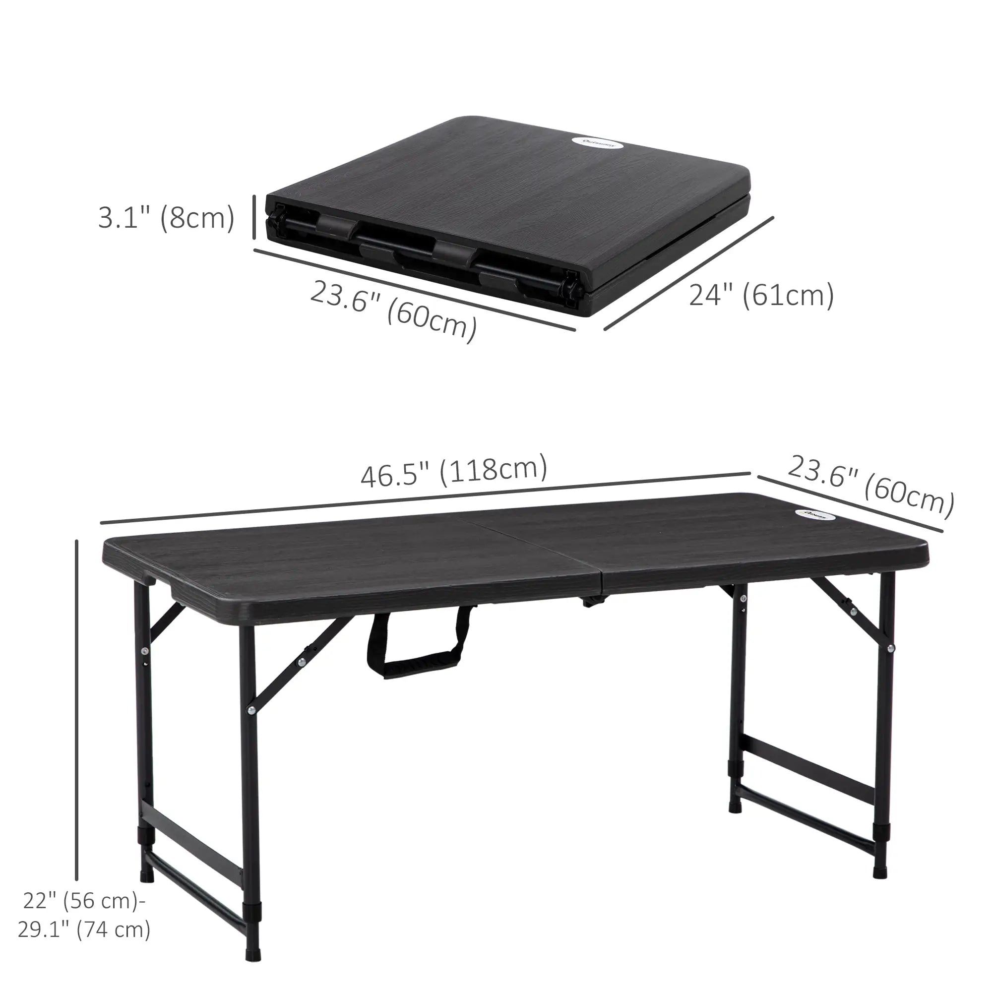 Foldable Patio Dining Table for 4, Height Adjustable, Dark Grey Patio Dinning Tables at Gallery Canada