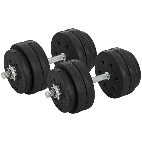 66 lbs Adjustable Dumbbell Set, Hand Weight Barbell, Black