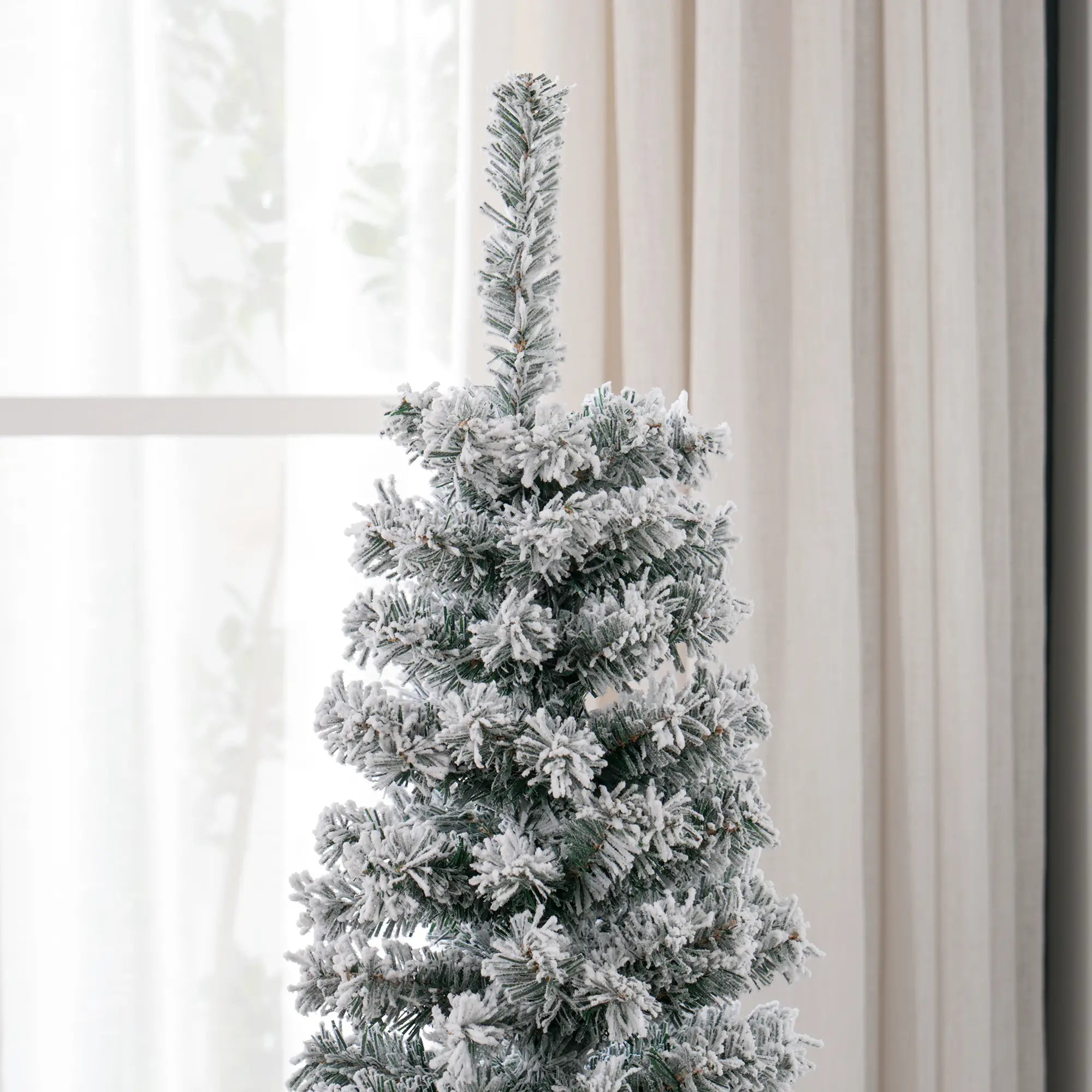 5ft Flocked Pencil Christmas Tree, Realistic Tips, Green Pencil Christmas Trees at Gallery Canada