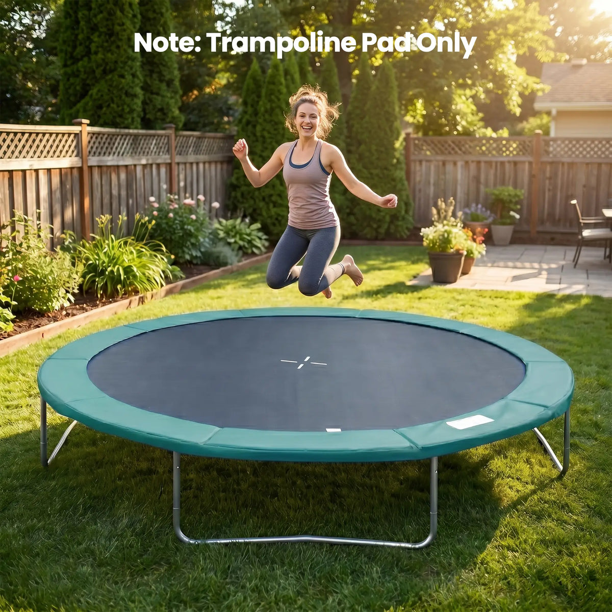 14FT Trampoline Pad Replacement, Φ168" Spring Cover, Water-Resistant, Green Trampolines at Gallery Canada
